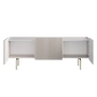 Szafka RTV Malmi 150 cm - kaszmir / crema bianca / złote nóżki